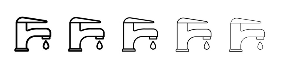 water tap icon thin line outline set or collection
