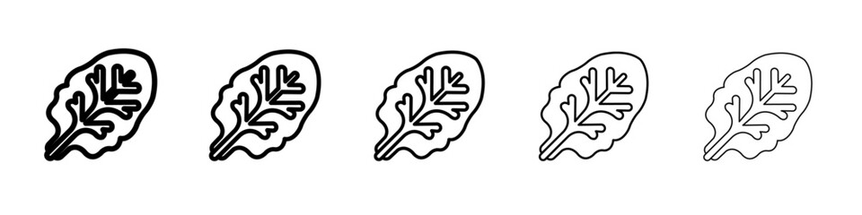 Watercress vagetable icon thin line outline set or collection