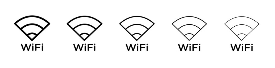 Wifi icon thin line outline set or collection