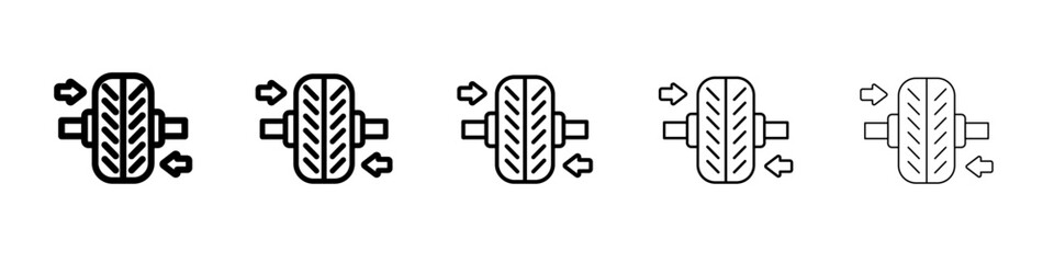Wheel alignment icon thin line outline set or collection