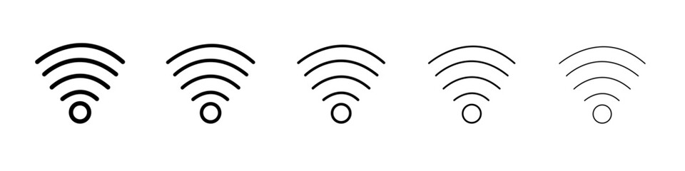 Wifi icon thin line outline set or collection