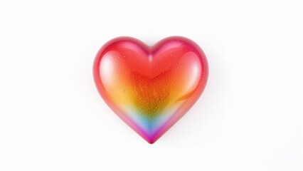 Obraz premium Glossy rainbow heart symbolizing love and romance
