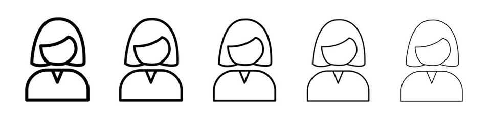 Women icon thin line outline set or collection