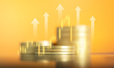 Finance and banking concept with night city and graphs