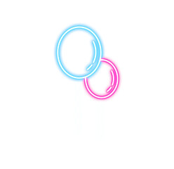 Neon Balloon Party Illustration