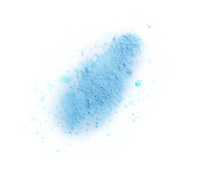 Crushed eye shadow isolated on white, top view. Makeup product