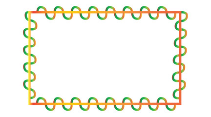 Colorful wavy rectangular frame border illustration on white background

