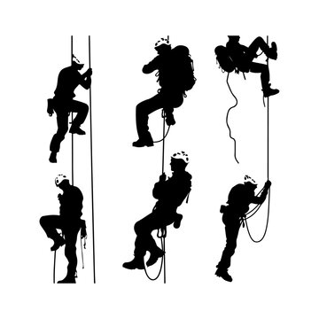 Rappelling Hiking Vector