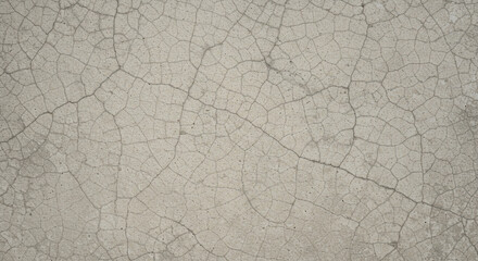 Close-up view of a light gray concrete surface with extensive cracking.