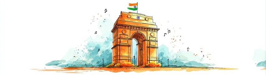 Fototapeta premium 15 August Happy Independence day India, Vector illustration,