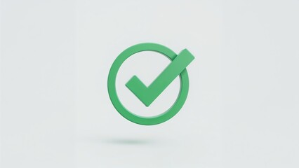 Modern 3d green check mark symbolizing approval