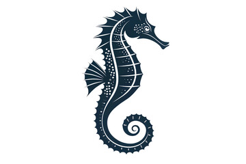Obraz premium Elegant Sea Horse Illustration Marine Life Vector Graphic, Ocean Animal Design, Underwater Creature Art