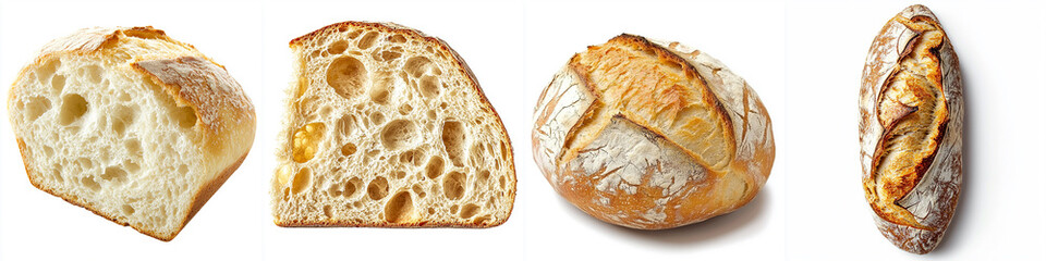 Italian bread loaf with a rustic airy texture and a crun ead