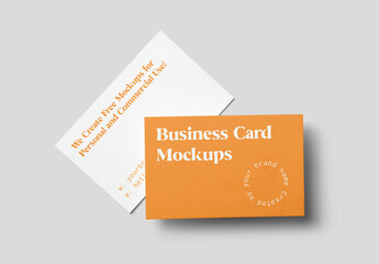 Business Card Top View Mockups
