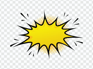 Yellow Comic Explosion with Sharp Black Outlines