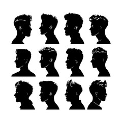 Mens Hairstyle Silhouettes for Creative Use