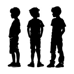 Young Boy Silhouette Clipart Pack