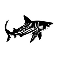 Obraz premium Zebra Shark Silhouette Illustrations Set