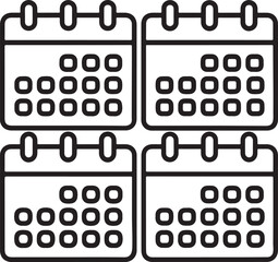 multiple calendar icons for scheduling and planning