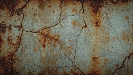 Corroded metal background with rust and etched symbols
