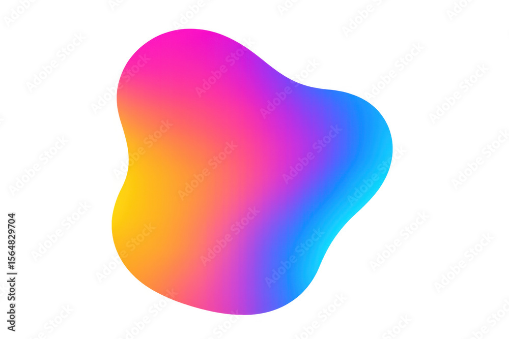 Aufkleber Gradient blob with soft color transition, forming dynamic abstract design element against transparent backdrop