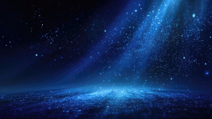 Obraz premium Abstract Blue Particle Light Rays Background