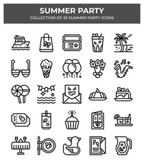 Summer Party. Collection of 25 Summer Party Icons