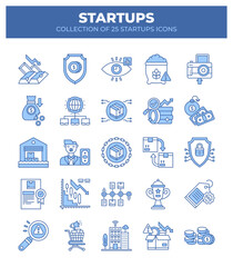 Startup Icons. A Collection of 25 Essential Business and Finance Icons