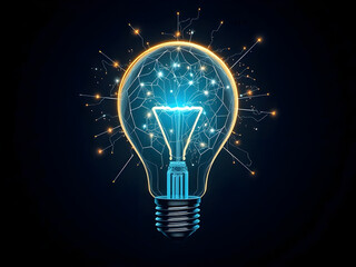 Futuristic Lightbulb Symbolizing Innovation and Technology