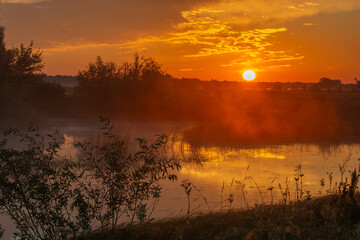 sunrise over the lake