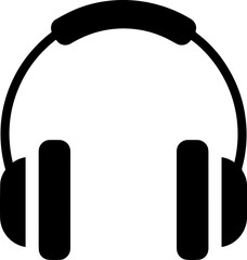 Vector headphones icon with microphone for music and audio entertainment