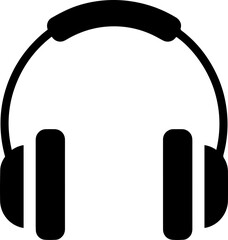 A vector icon of headphones with a microphone, symbolizing music and audio technology, isolated on white