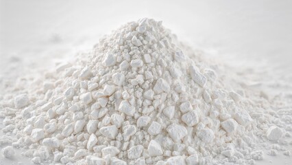 Close-up of white titanium dioxide and minerals