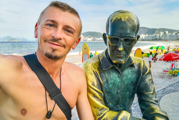 Copacabana beach Carlos Drummond de Andrade Rio de Janeiro Brazil.