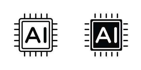 AI icon Simple vector illustration for graphic and web design.