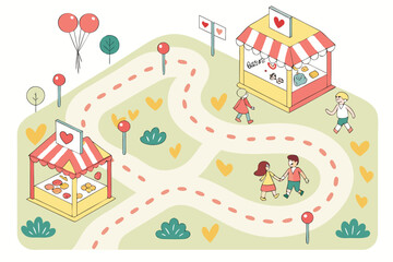 Friendship Festival Map Illustration