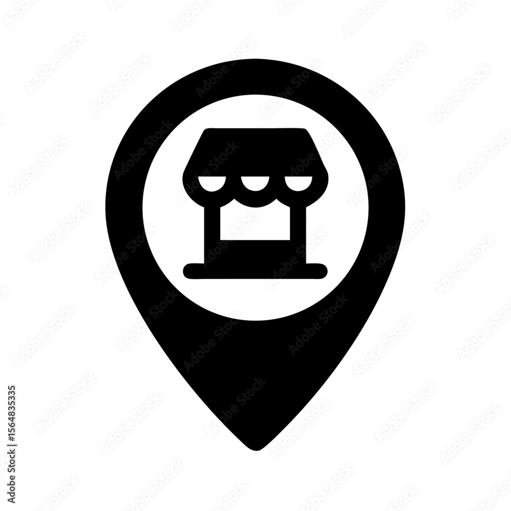 Poster shop location pin store marker retail map pointer navigation gps local business place service point