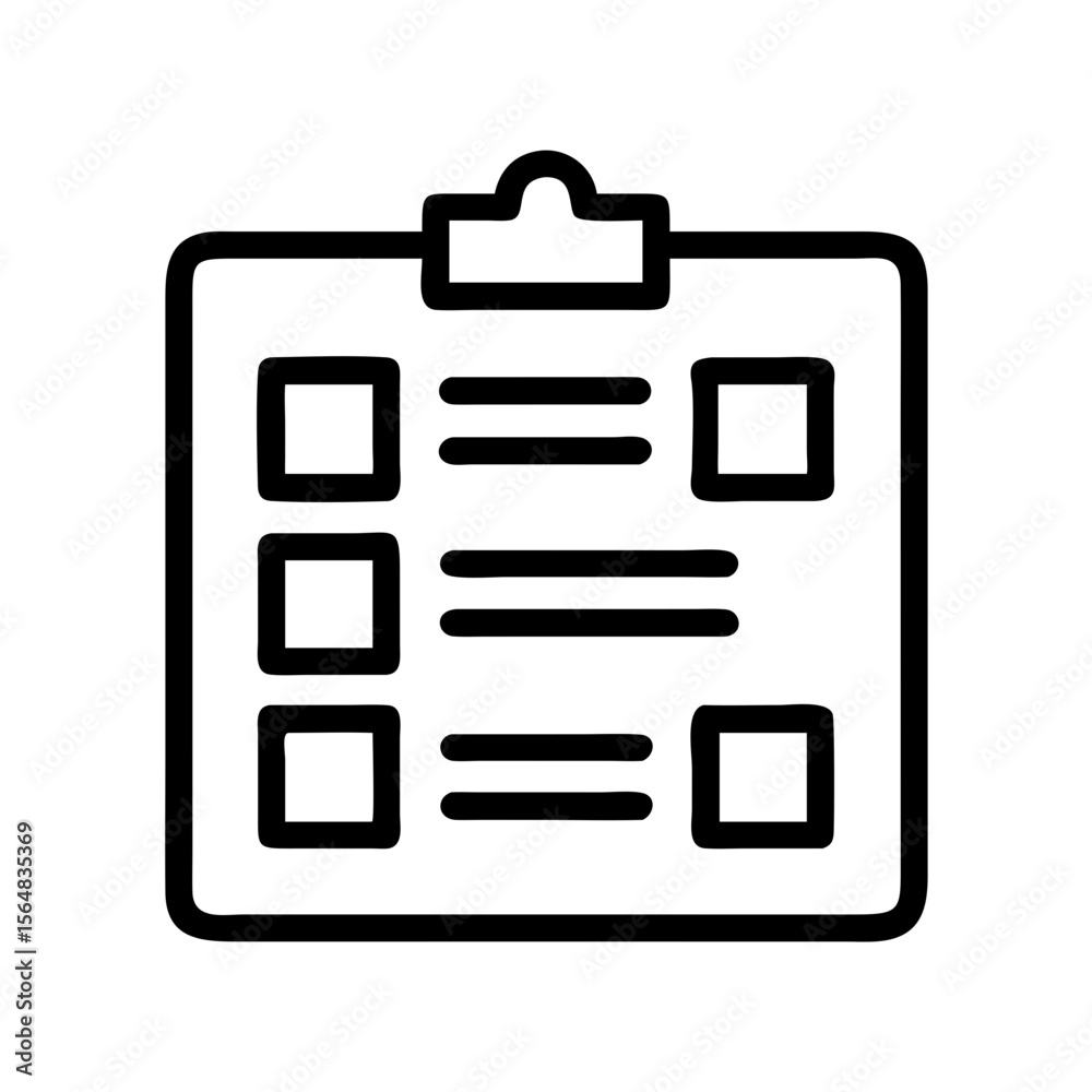Poster checklist clipboard task list to do list survey form planning schedule document organization icon ve