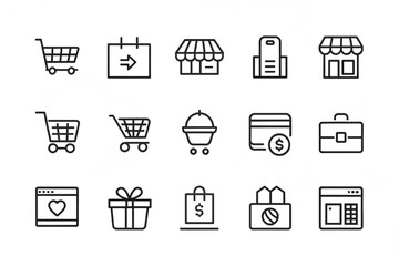 shopping icon set