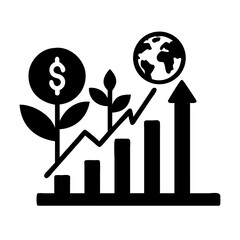 Growth investment global business finance chart dollar plant economy financial success diagram