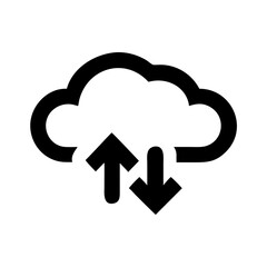 Cloud computing data transfer upload download icon vector illustration symbol graphic design