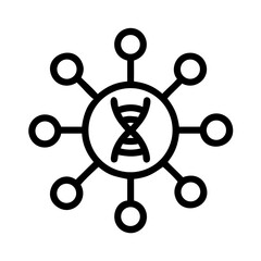 Dna molecule structure network connection with nodes for science and technology research