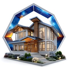 Layered architecture house symbol graphic high resolution photo