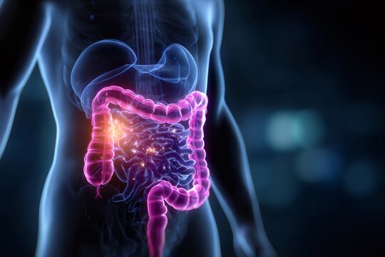 Human colon showing inflammation or disease in the digestive system