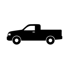 Black pickup truck vector silhouette illustration automotive vehicle transportation design element graphic