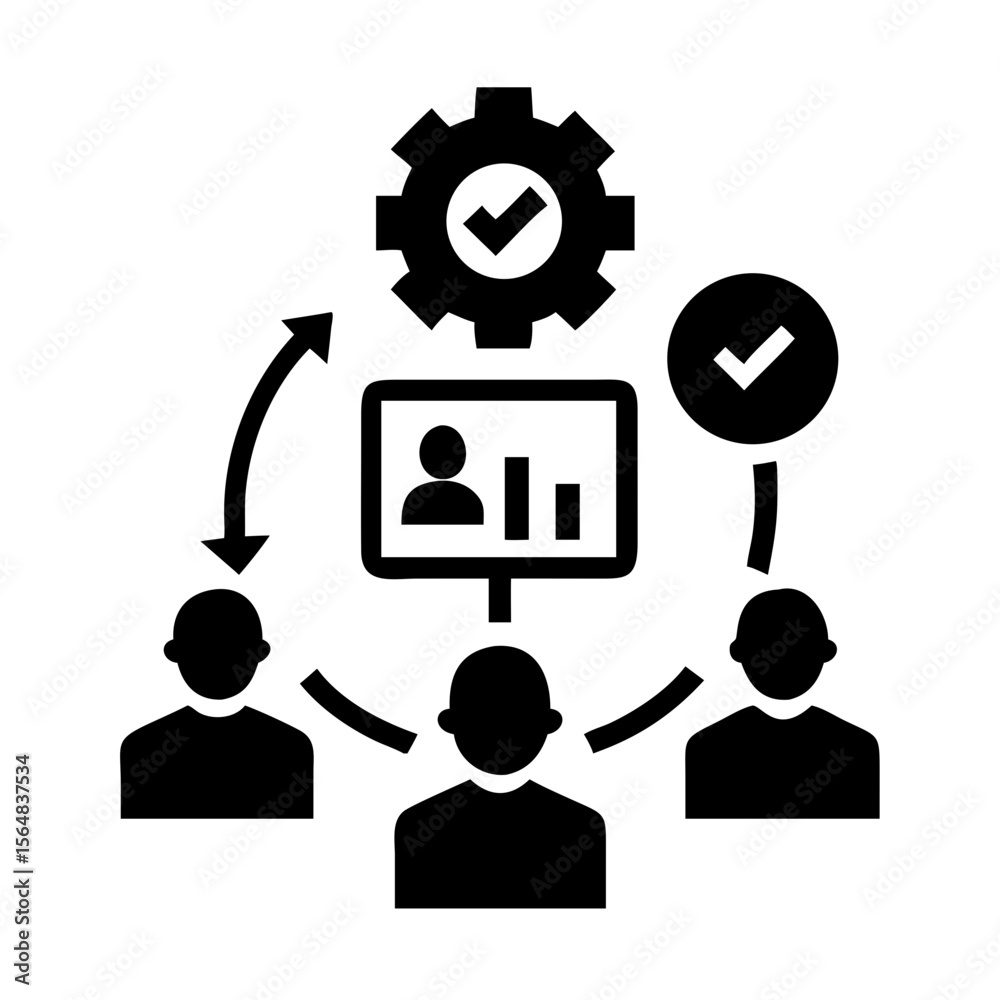 Poster business process management workflow automation system optimization efficiency teamwork chart