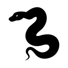 Black snake silhouette vector illustration animal reptile serpent viper cobra python graphic design art