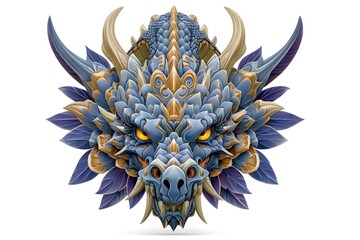 Legendary serpent with blue scales high resolution photo