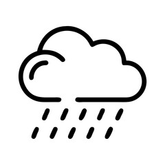 Outline rain cloud weather forecast raining cloudburst rainfall storm rainy day climate icon vector