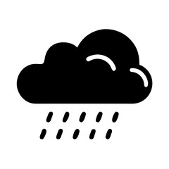 Cloudy weather with rain icon vector graphic rainy cloud illustration weather forecast symbol design
